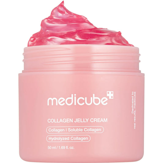 Medicube Collagen Jelly Cream 50ML - Niacinamide & Hydrolyzed Collagen for Hydration & 24h Glow, 1.69 Fl Oz