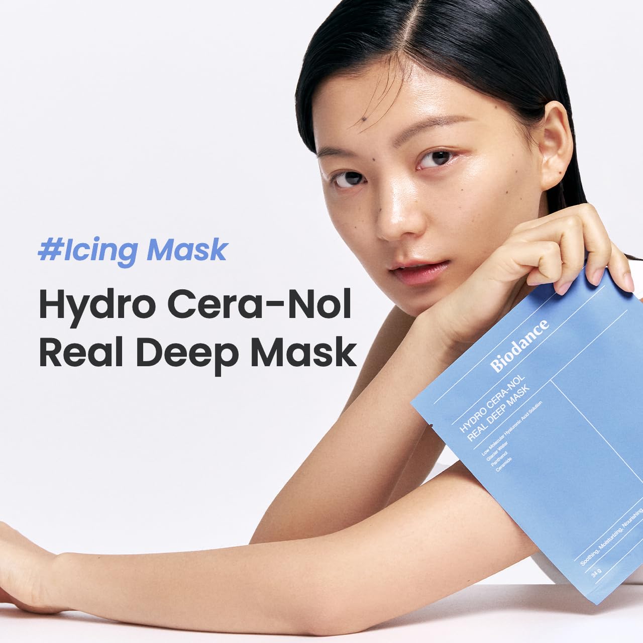 BIODANCE Hydro Cera-nol Real Deep Mask - Overnight Hydrogel Mask for Soothing & Moisturizing 1.19oz x 4ea