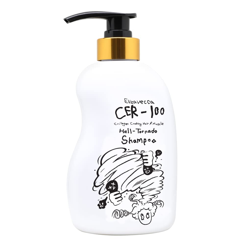 Elizavecca CER-100 Collagen Coating Hair A+ Muscle Hell-Tornado Shampoo 500ml - Hair Shampoo for Oily Scalp