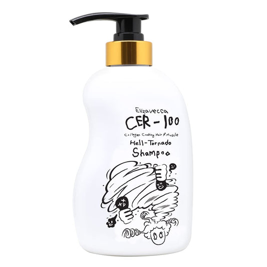 Elizavecca CER-100 Collagen Coating Hair A+ Muscle Hell-Tornado Shampoo 500ml - Hair Shampoo for Oily Scalp