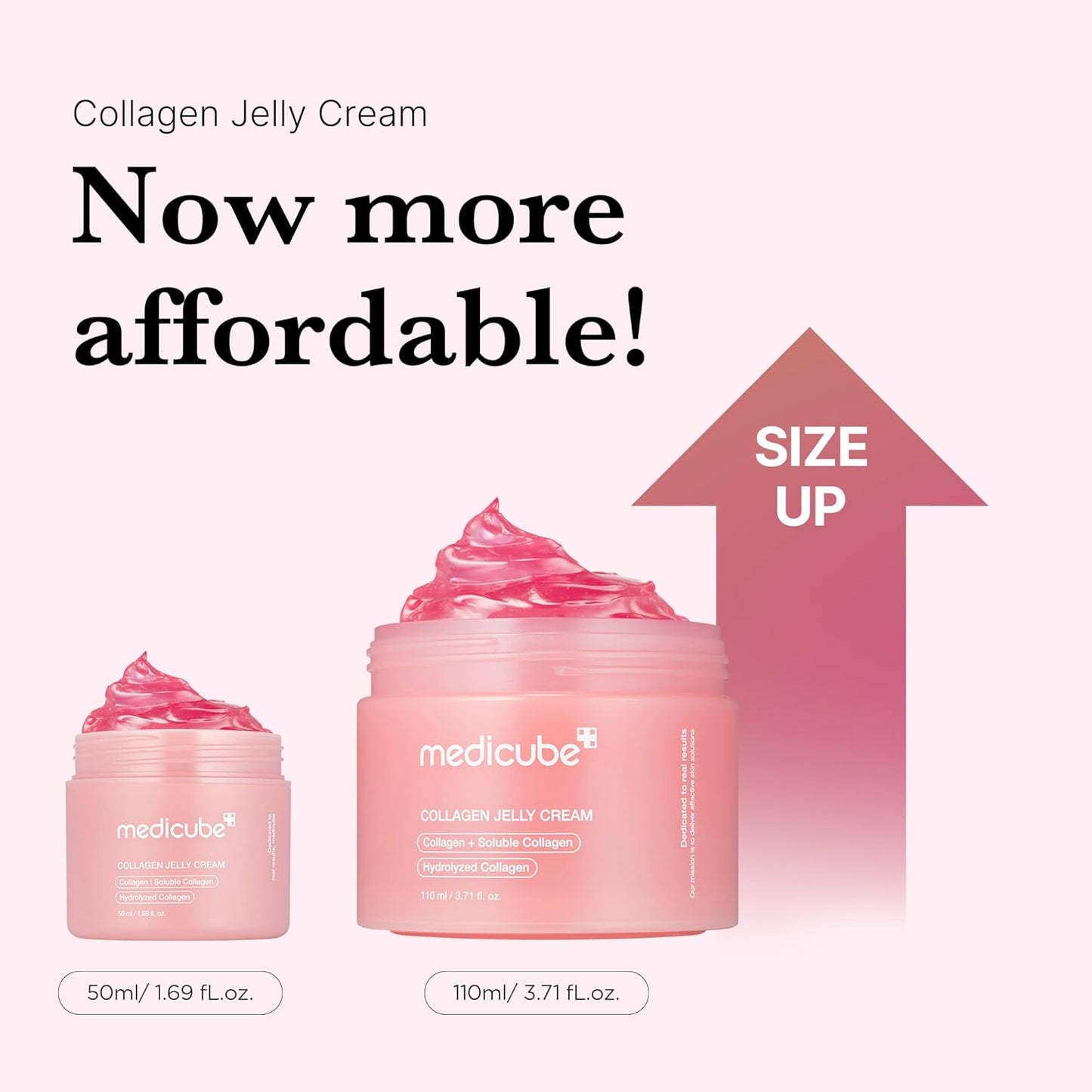 Medicube Collagen Jelly Cream 110ML - Niacinamide & Hydrolyzed Collagen for Hydration & 24h Glow