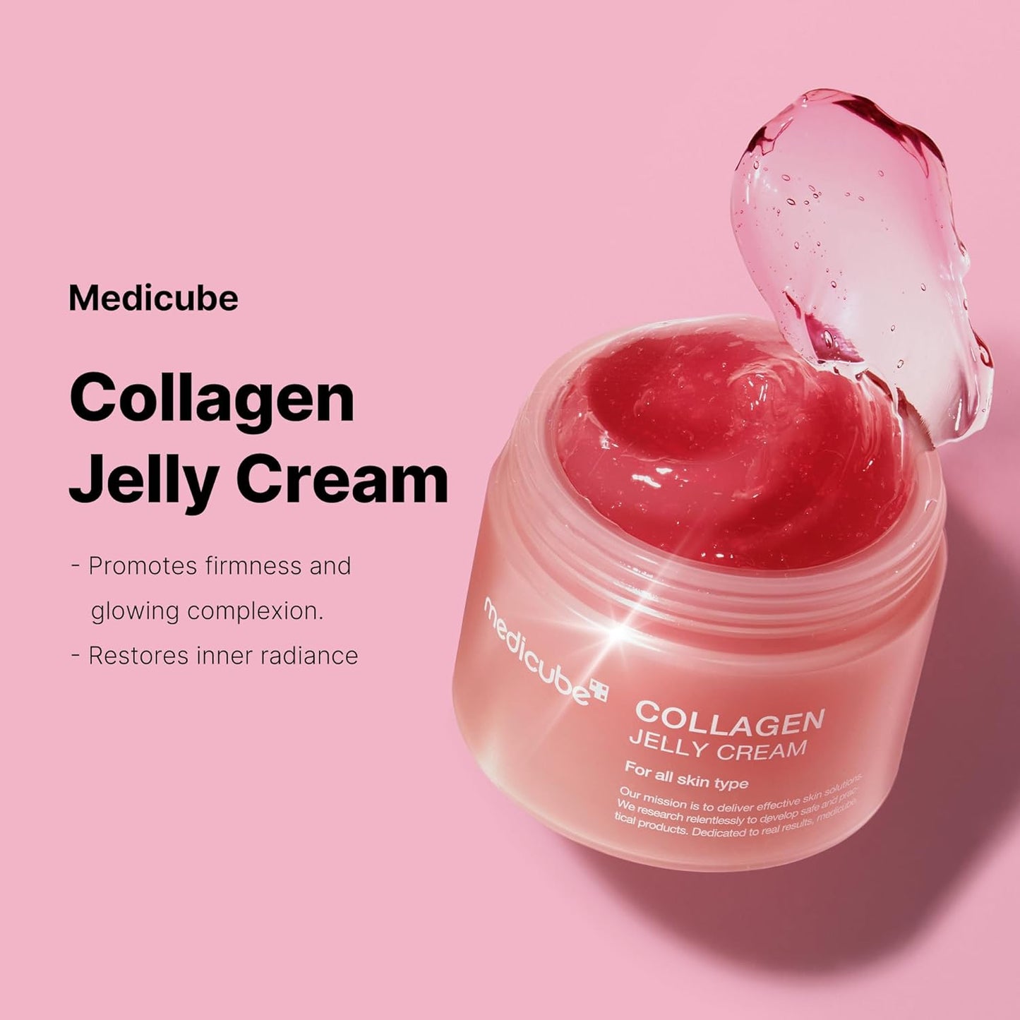 Medicube Collagen Jelly Cream 110ML - Niacinamide & Hydrolyzed Collagen for Hydration & 24h Glow