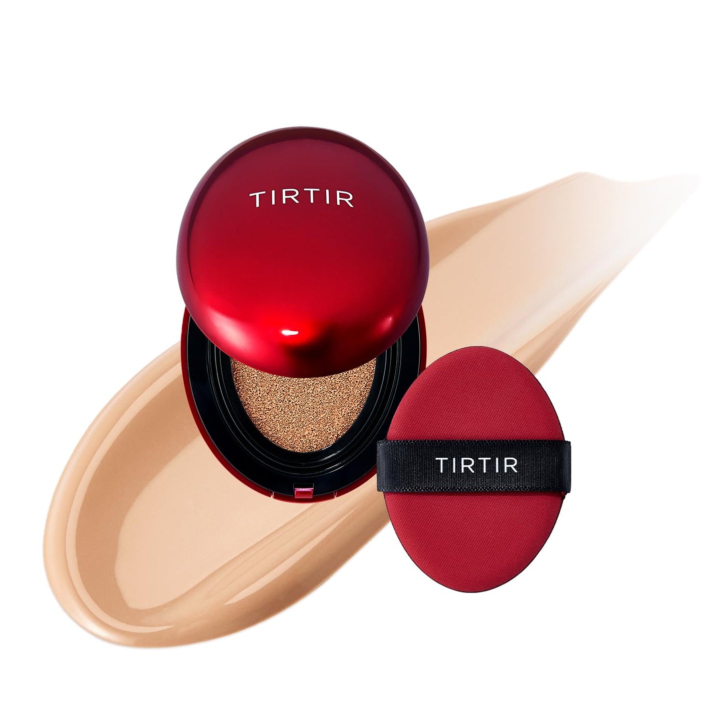 TIRTIR Mask Fit Red Cushion Foundation - Japan's No.1 Glass Skin Solution, Long-Lasting & Lightweight, Buildable Semi-Matte Finish, Shade 25N Mocha, 0.63 Fl Oz