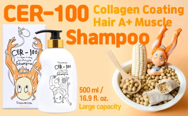 Elizavecca CER-100 Collagen Coating Hair Muscle Shampoo 500ml/16.9 fl.oz