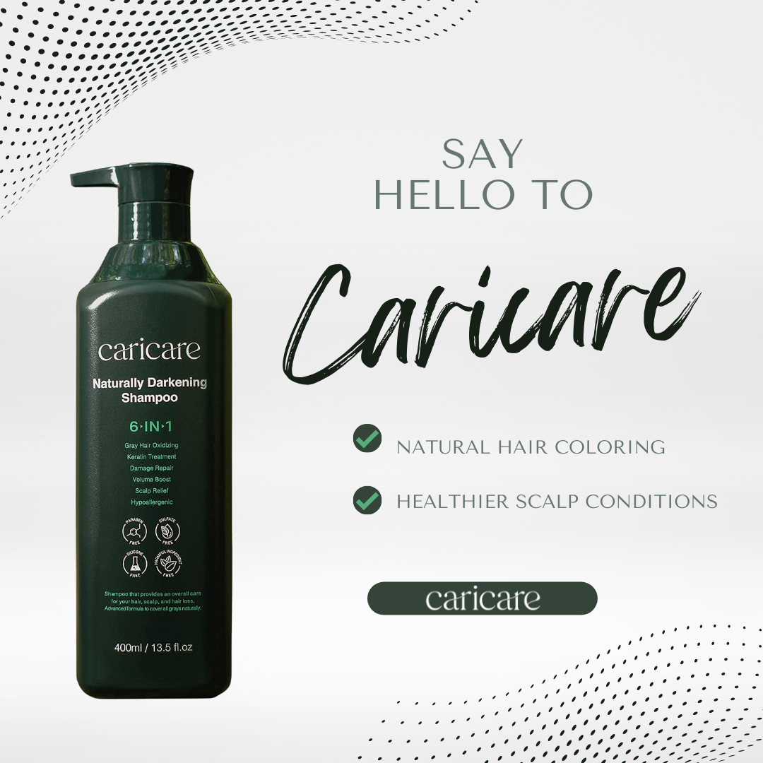 CariCare Naturally Grey Reducing Darkening Shampoo, Keratin Treatment, Volume Boost esBeauty