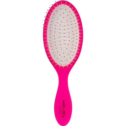 HAIR DETANGLER: WET-N-DRY BRUSH  (NEON PINK) esBeauty