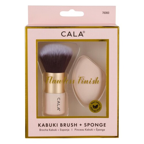 KABUKI BRUSH & SPONGE SET (BLACK) esBeauty